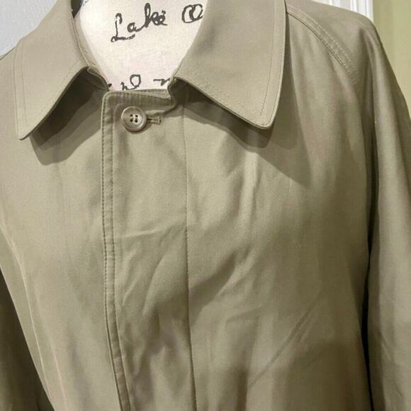 VINTAGE RALPH LAUREN TRENCH COAT BELTED OLIVE GREEN ZIP LINER SZ 42R AESTHETIC - Picture 9 of 16